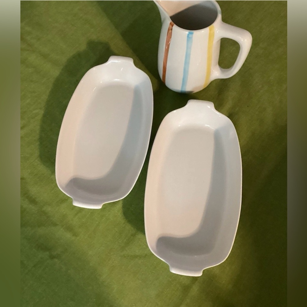 Vintage De Sphinx Maastricht Holland Parafeu Pitcher & 2 Casserole Set.